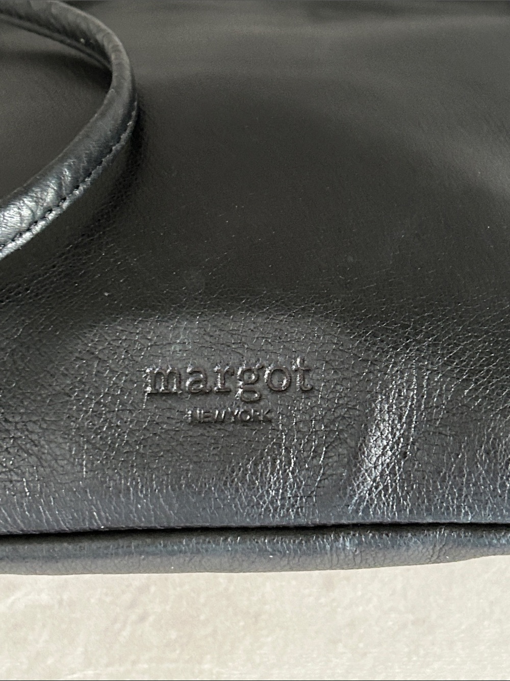 Margot New York Black Leather Crossbody Bag | Minimalist Everyday Chic - Picture 4 of 11